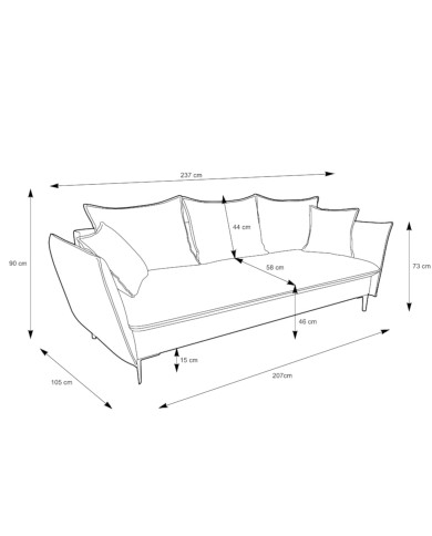 Sofa Gloss, funkcja spania, pojemnik, PIASKI Sofa Gloss, funkcja spania, pojemnik, PIASKI