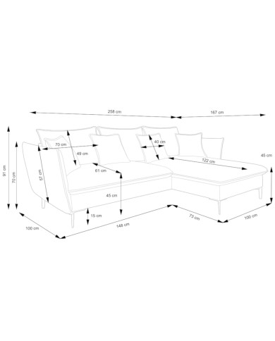 Narożnik Gloss, funkcja spania, pojemnik, PIASKI Narożnik Gloss, funkcja spania, pojemnik, PIASKI