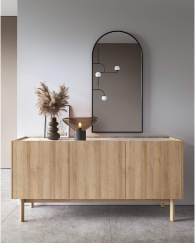 Komoda Boho K144/68, trzydrzwiowa, Dąb riviera/ Marmur bianco, PIASKI Komoda Boho K144/68, trzydrzwiowa, Dąb riviera/ Marmur bianco, PIASKI