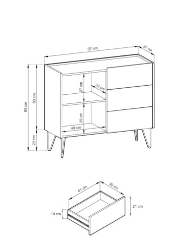 Komoda Harmony KSZ97, drzwi, szuflady, Czarny grafit/ Marmur black royal, PIASKI Komoda Harmony KSZ97, drzwi, szuflady, Czarny grafit/ Marmur black royal, PIASKI