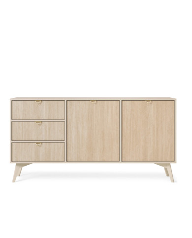 Komoda Forest KSZ158, drzwi, szuflady, Beż piaskowy/ Jodełka skandi, PIASKI