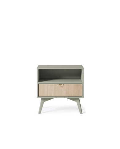 Szafka nocna Forest S54, szuflada, wnęka, Eukaliptus/ Jodełka skandi, PIASKI Szafka nocna Forest S54, szuflada, wnęka, Eukaliptus/ Jodełka skandi, PIASKI