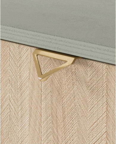 Szafka nocna Forest S54, szuflada, wnęka, Eukaliptus/ Jodełka skandi, PIASKI