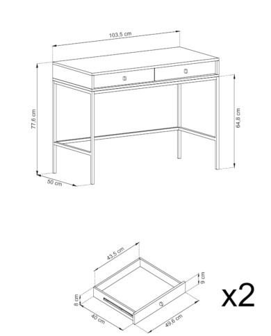 Toaletka, konsola Mono MT104, szufladki, Granatowa/ Czarna rama, PIASKI Toaletka, konsola Mono MT104, szufladki, Granatowa/ Czarna rama, PIASKI