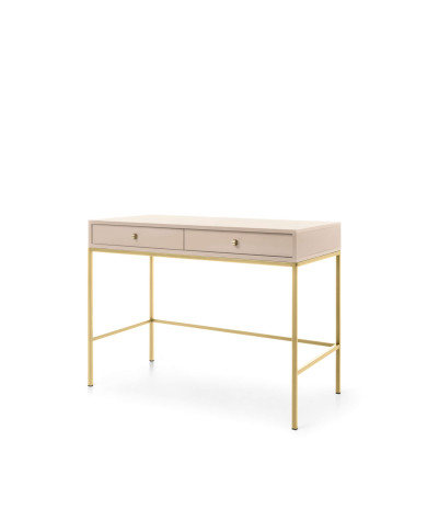 Toaletka, konsola Mono MT104, szufladki, Beż piaskowy/ Złota rama, PIASKI Toaletka, konsola Mono MT104, szufladki, Beż piaskowy/ Złota rama, PIASKI