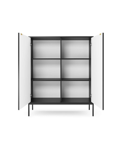 Komoda Nova K104, drzwi, Czarna/ Czarna rama, PIASKI Komoda Nova K104, drzwi, Czarna/ Czarna rama, PIASKI