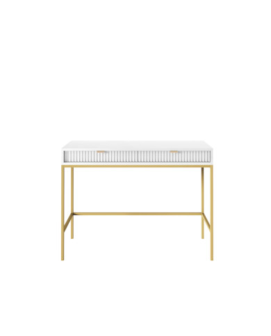 Toaletka, konsola Nova T104, szufladki, Biała/ Złota rama, PIASKI