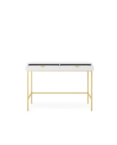 Toaletka, konsola Nova T104, szufladki, Biała/ Złota rama, PIASKI
