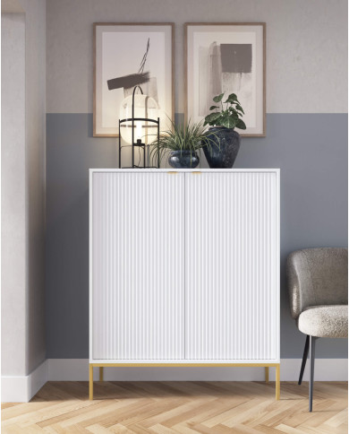 Toaletka, konsola Nova T104, szufladki, Biały/ Złota rama, PIASKI