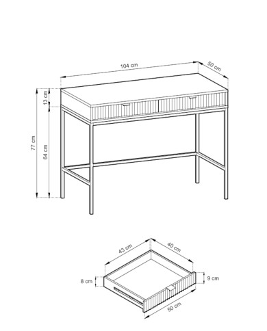 Toaletka, konsola Nova T104, szufladki, Czarna/ Czarna rama, PIASKI Toaletka, konsola Nova T104, szufladki, Czarna/ Czarna rama, PIASKI