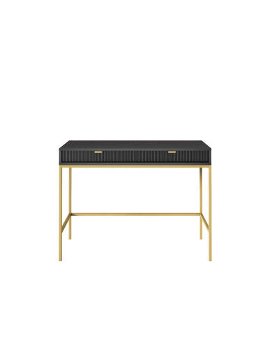 Toaletka, konsola Nova T104, szufladki, Czarny/ Złota rama, PIASKI