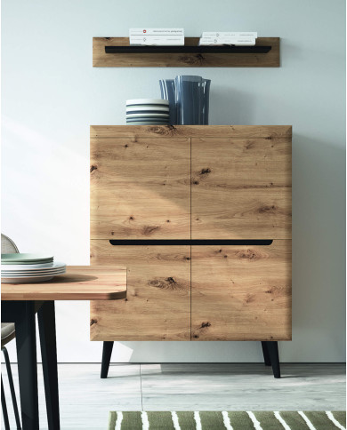 Witryna niska Nordi NWT90, dwudrzwiowa, Dąb artisan/ Czarna, PIASKI Witryna niska Nordi NWT90, dwudrzwiowa, Dąb artisan/ Czarna, PIASKI
