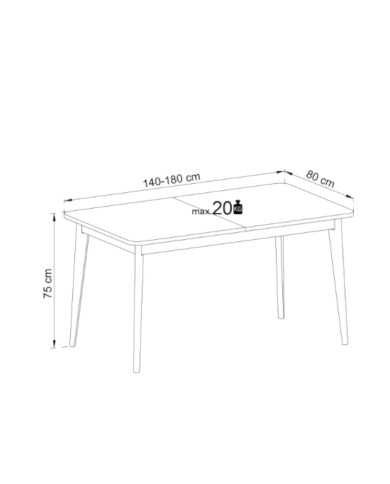 Stół prostokątny Nordi NST140, rozkładany, drewniane nogi, 140-180/76/80 cm, Biały /Dąb riviera, PIASKI Stół prostokątny Nordi NST140, rozkładany, drewniane nogi, 140-180/76/80 cm, Biały /Dąb riviera, PIASKI