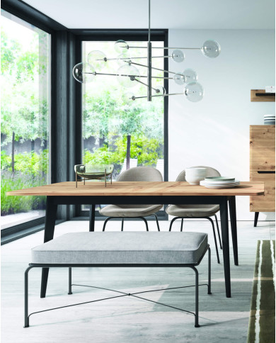 Stolik kawowy, ława Nordi NL107, półka, szuflady, Dąb artisan/ Czarny, PIASKI