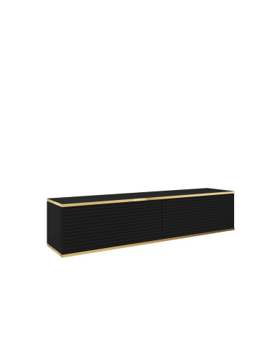 Szafka rtv Oro 135 MDF, drzwiczki, wisząca, Czarna/ Złoty, PIASKI Szafka rtv Oro 135 MDF, drzwiczki, wisząca, Czarna/ Złoty, PIASKI