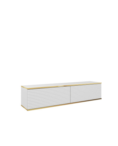 Szafka rtv Oro 135 MDF, drzwiczki, wisząca, Biały/ Złoty, PIASKI Szafka rtv Oro 135 MDF, drzwiczki, wisząca, Biały/ Złoty, PIASKI