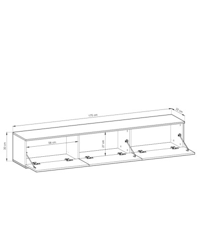 Szafka rtv Oro 175 MDF, drzwiczki, wisząca, Beż/ Złoty, PIASKI Szafka rtv Oro 175 MDF, drzwiczki, wisząca, Beż/ Złoty, PIASKI