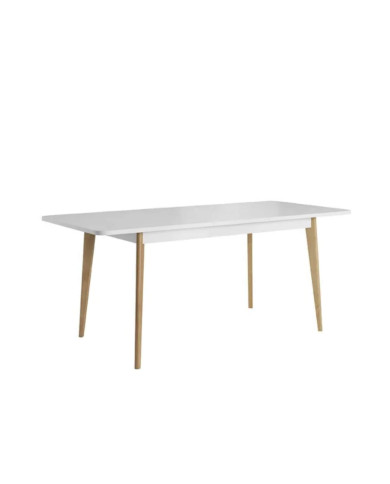 Stół prostokątny Primo PST140, rozkładany, drewniane nogi, 140-180/76/80 cm, Biały /Dąb riviera, PIASKI Stół prostokątny Primo PST140, rozkładany, drewniane nogi, 140-180/76/80 cm, Biały /Dąb riviera, PIASKI