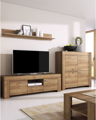 Stolik kawowy, ława Sky L103, półka, Dąb riviera, PIASKI