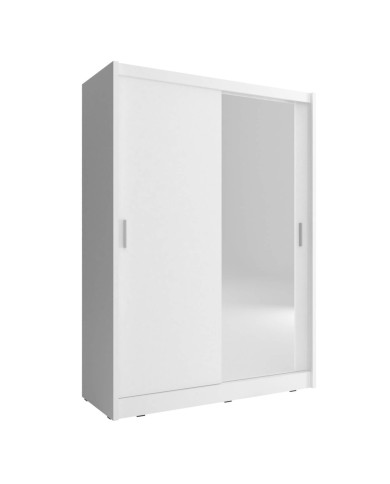 Szafa Maja 1, dwudrzwiowa 130 cm, przesuwna, półki, drążek wieszakowy, lustro, Biała, PIASKI Szafa Maja 1, dwudrzwiowa 130 cm, przesuwna, półki, drążek wieszakowy, lustro, Biała, PIASKI