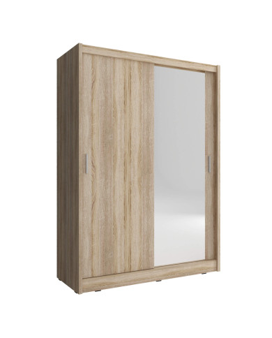 Szafa Alaska, dwudrzwiowa 150 cm, przesuwna, półki, drążek wieszakowy, Dąb sonoma, PIASKI Szafa Alaska, dwudrzwiowa 150 cm, przesuwna, półki, drążek wieszakowy, Dąb sonoma, PIASKI