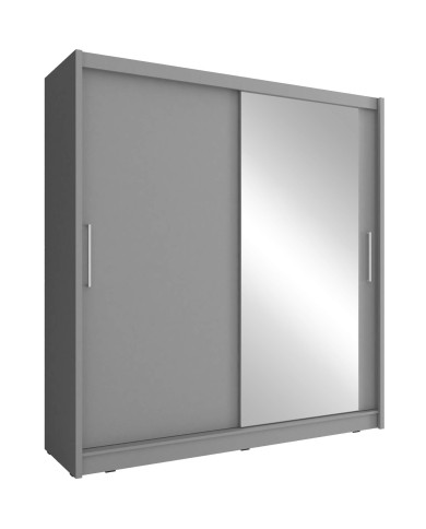 Szafa Maja 1, dwudrzwiowa 180 cm, przesuwna, półki, drążek wieszakowy, lustro, Grafit, PIASKI Szafa Maja 1, dwudrzwiowa 180 cm, przesuwna, półki, drążek wieszakowy, lustro, Grafit, PIASKI