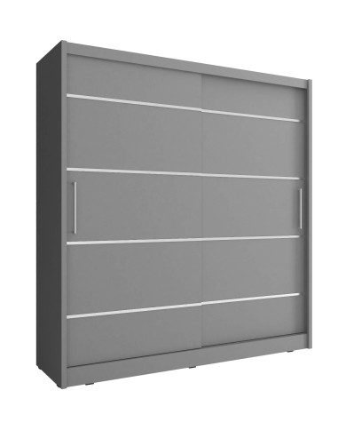 Szafa Maja alu, dwudrzwiowa 200 cm, przesuwna, półki, drążek wieszakowy, Grafit, PIASKI Szafa Maja alu, dwudrzwiowa 200 cm, przesuwna, półki, drążek wieszakowy, Grafit, PIASKI