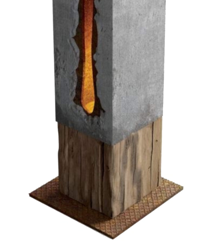 Lampa stojąca Beton, 1 punkt świetlny, beton, drewno, metal, REMORSE