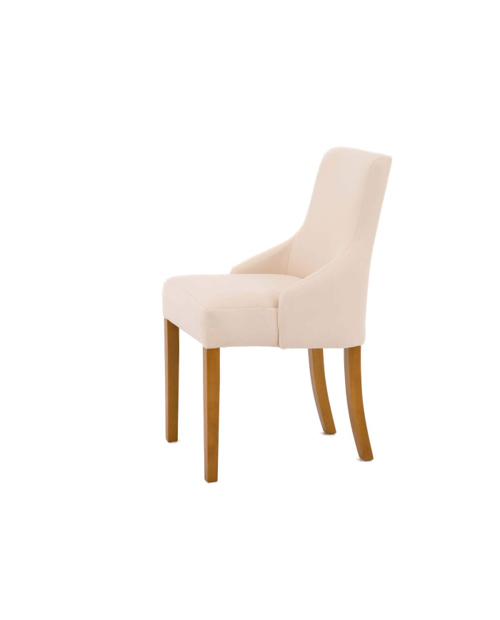 Krzesło Karen Gładkie, drewniane, tapicerowane siedzisko i oparcie, Femix