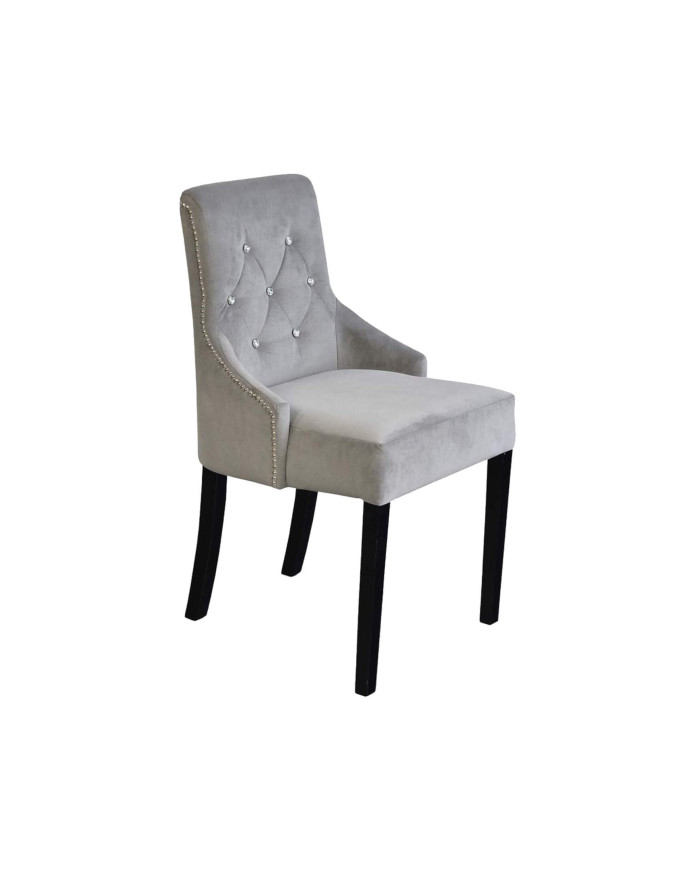 Krzesło Karen Dodatki, drewniane, piki, pinezki, kołatka, kryształki, tapicerowane siedzisko i oparcie, Femix