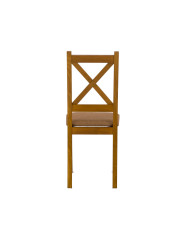 Krzesło Krzyżak, drewniane, tapicerowane siedzisko, Femix