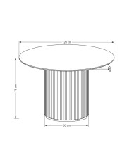 Stół kolumnowy Lopez, okrągły, 120/120/78 cm, okleina naturalna, dąb naturalny, HALMAR
