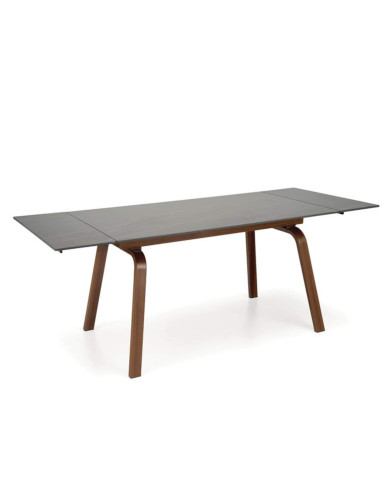 Stół Lozano, rozkładany,140-200/82/76 cm, metal, spiek, czarny marmur/ orzech Stół Lozano, rozkładany,140-200/82/76 cm, metal, spiek, czarny marmur/ orzech