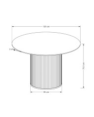 Stół kolumnowy Bruno, okrągły, 120/120/76 cm, biały marmur/orzech, HALMAR