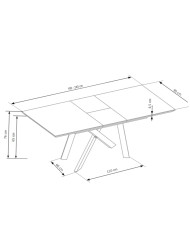 Stół prostokątny Capital, rozkładany, 180-240/90/76 cm, dąb złoty, nogi metalowe czarne, HALMAR