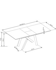Stół prostokątny Capital 2, rozkładany, 160-200/90/76 cm, dąb naturalny, nogi metalowe czarne, HALMAR
