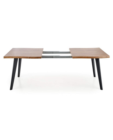 Stół prostokątny Dickson 120, rozkładany, 120-180/80/75 cm, okleina naturalna, nogi metalowe czarne, HALMAR Stół prostokątny Dickson 120, rozkładany, 120-180/80/75 cm, okleina naturalna, nogi metalowe czarne, HALMAR