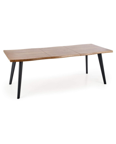 Stół prostokątny Dickson 120, rozkładany, 120-180/80/75 cm, okleina naturalna, nogi metalowe czarne, HALMAR Stół prostokątny Dickson 120, rozkładany, 120-180/80/75 cm, okleina naturalna, nogi metalowe czarne, HALMAR