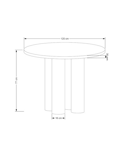 Stół okrągły Elefante, 120/120/77 cm, dąb naturalny, HALMAR Stół okrągły Elefante, 120/120/77 cm, dąb naturalny, HALMAR