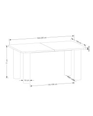 Stół prostokątny Elefante, rozkładany, 160-240/100/77 cm, dąb naturalny, HALMAR