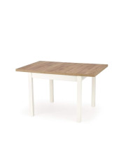 Stół Tiago, kwadratowy, rozkładany, dąb craft/biały, 90-125/90/75 cm