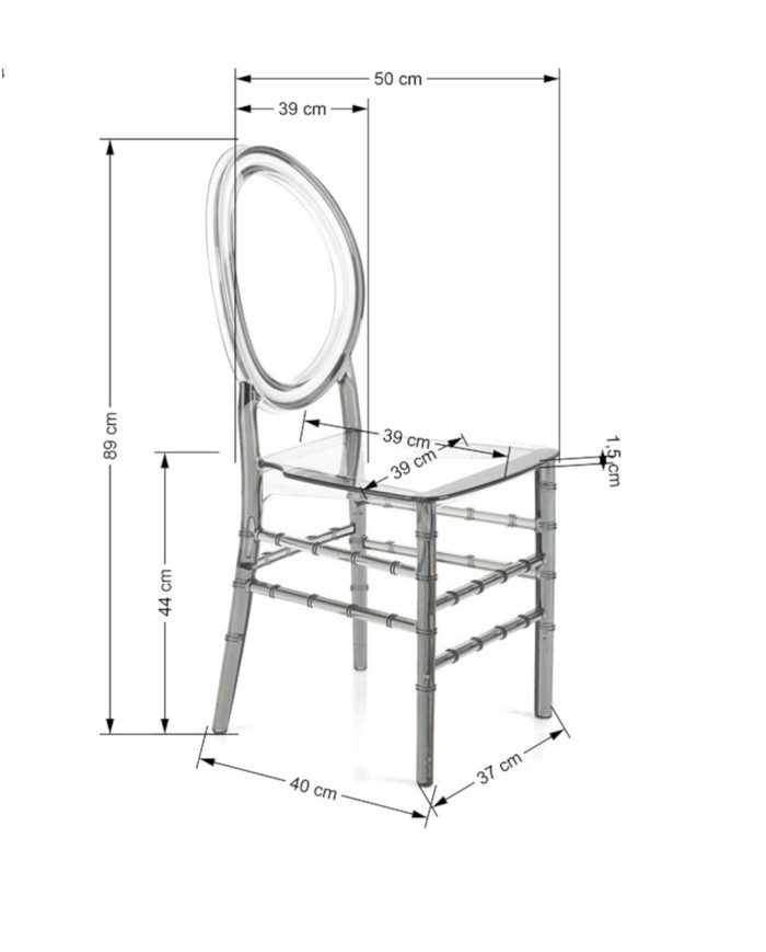 Krzesło K513, poliwęglan dymiony