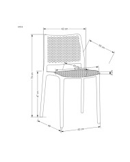 Krzesło K514, polipropylen, miętowy