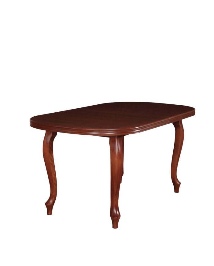 Stół nr 1 Fornir, owalny, rozkładany, drewniane nogi Ludwik, 160-200/77/90 cm, FEMIX