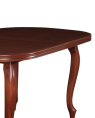 Stół nr 1 Fornir, owalny, rozkładany, drewniane nogi, 200-300/77/100 cm, FEMIX