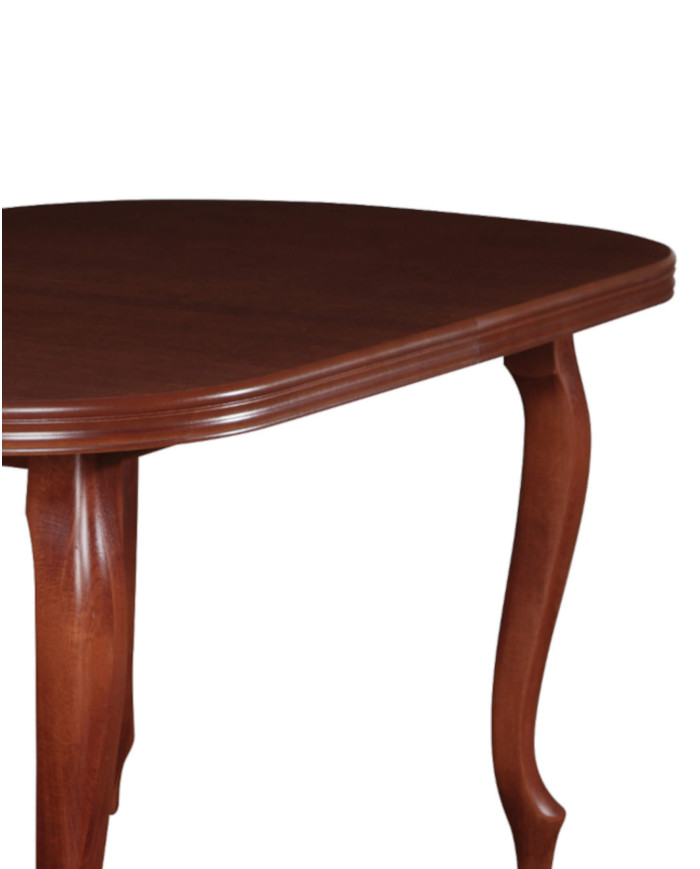 Stół nr 1 Fornir, owalny, rozkładany, drewniane nogi, 160-200/77/90 cm, FEMIX