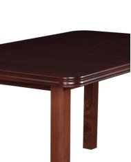 Stół nr 4 Fornir, zaowalony, rozkładany, proste drewniane nogi, 140-180/77/80 cm, FEMIX