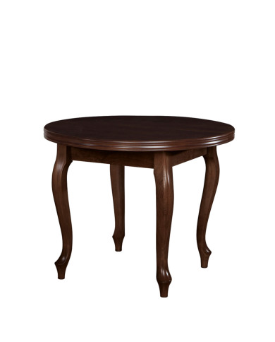 Stół nr 5 Fornir, okrągły, rozkładany, drewniane nogi, 100-140/77/100 cm, FEMIX Stół nr 5 Fornir, okrągły, rozkładany, drewniane nogi, 100-140/77/100 cm, FEMIX