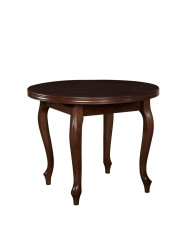 Stół nr 5 Fornir, okrągły, rozkładany, drewniane nogi Ludwik, 110-150/77/110 cm, FEMIX