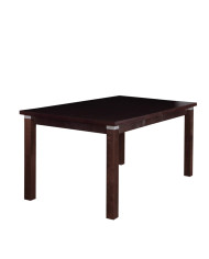 Stół nr 8 Fornir, prostokątny, rozkładany, drewniane nogi, srebrny dekor, 140-180/77/80 cm, FEMIX